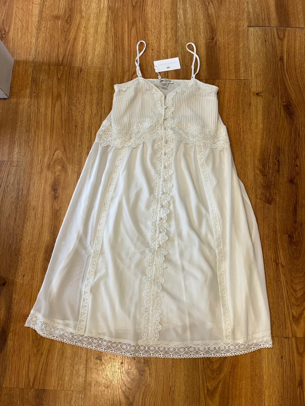 NWT Caroline Constas White Lace Midi Dress S, Bridal, BOHO